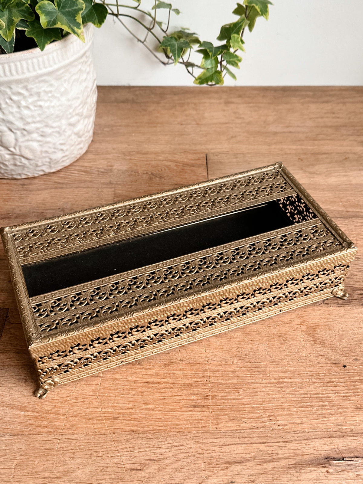 Vintage Brass Tissue Holder