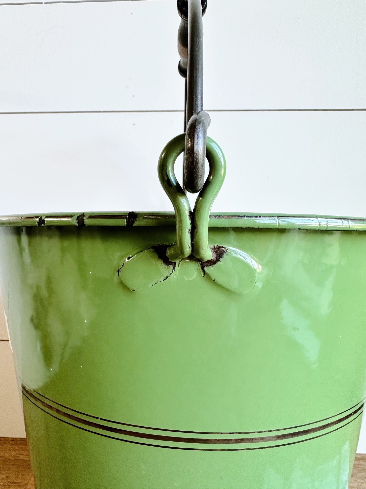 Vintage Dutch Enamelware “Vegetable” Garden Pail