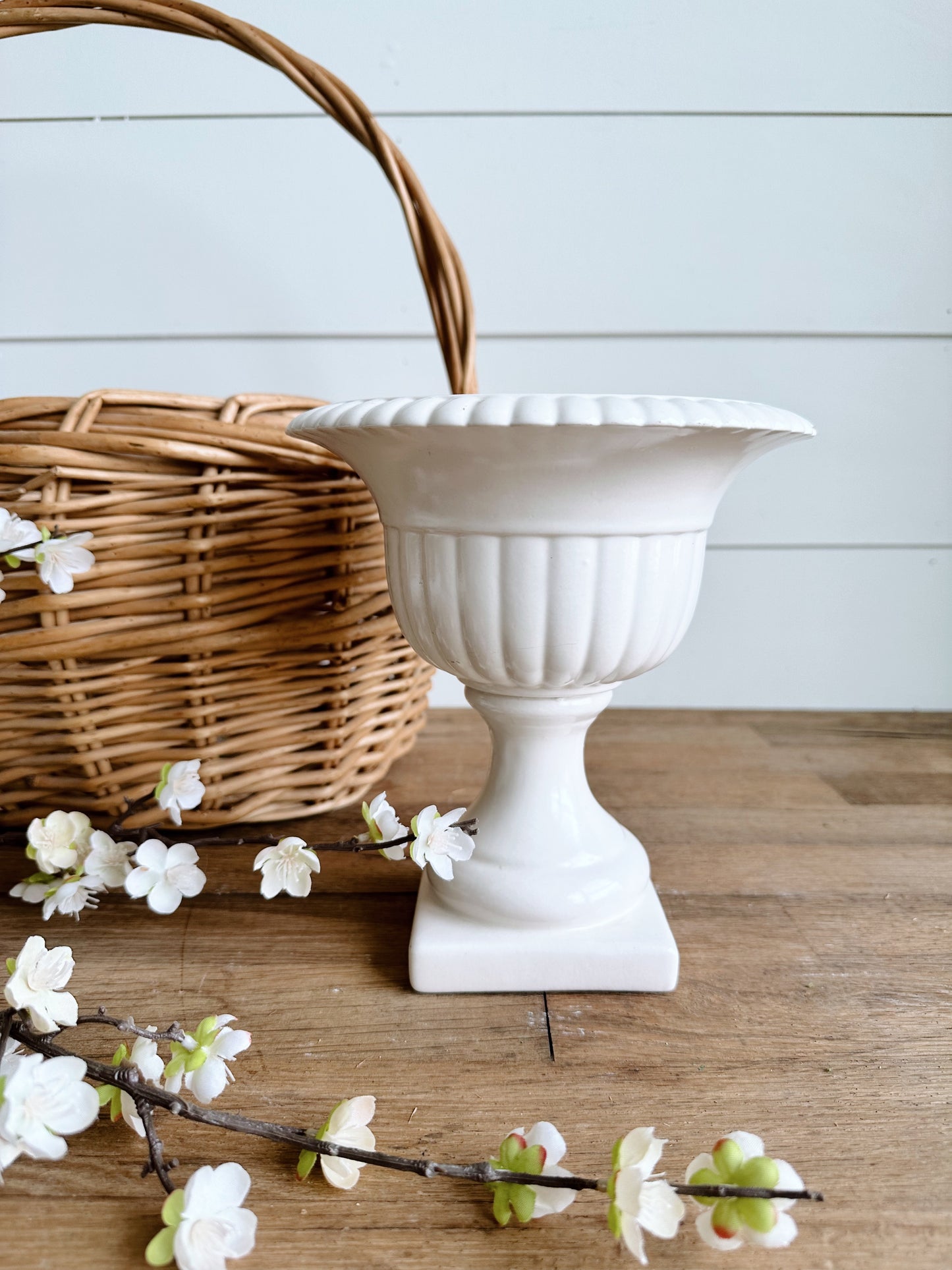 White Vintage Planter