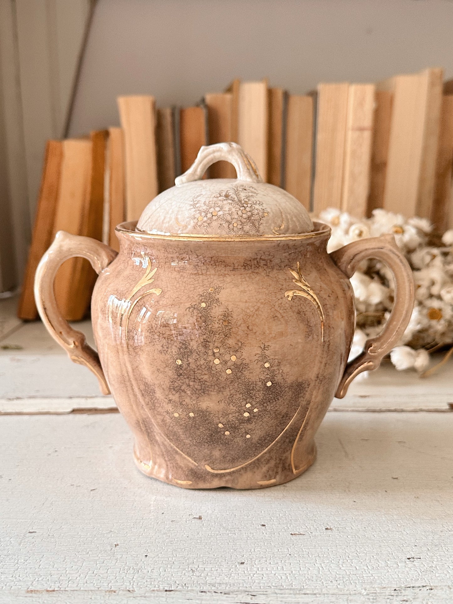 Antique Ironstone Sugar Bowl