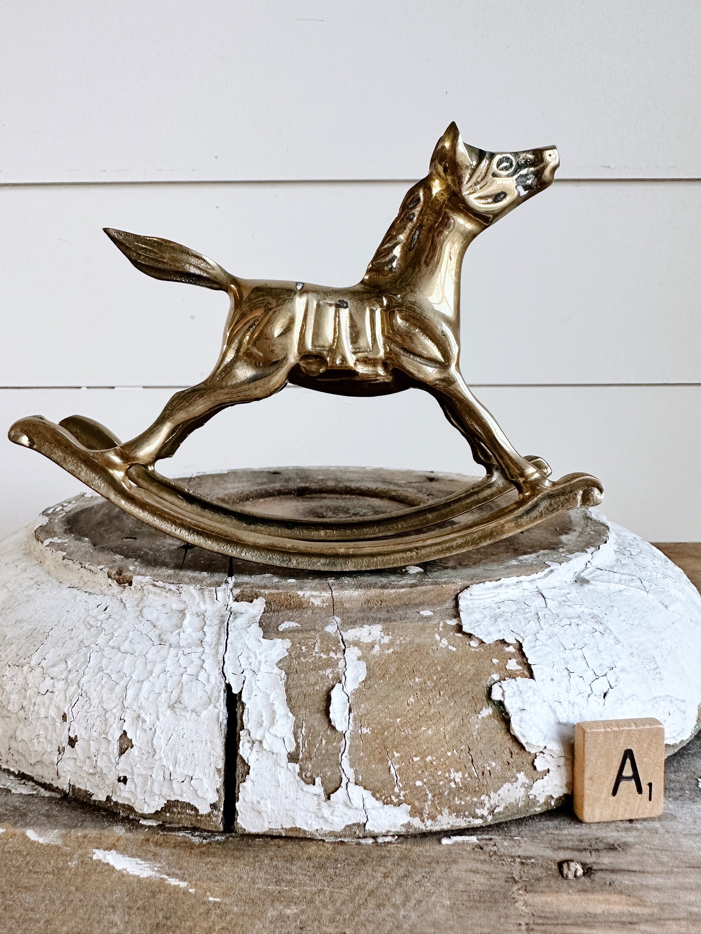 Vintage Brass Rocking Horse