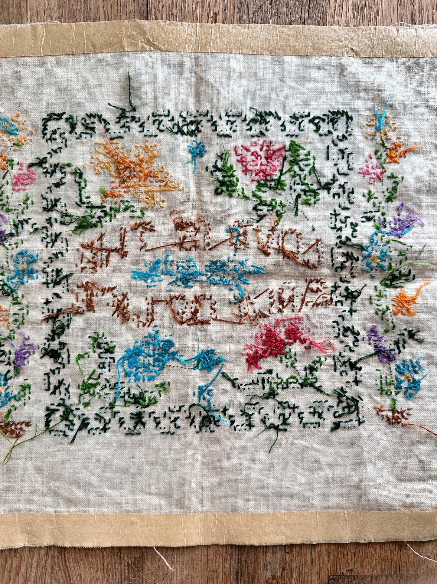 Vintage Cross Stitch on Linen