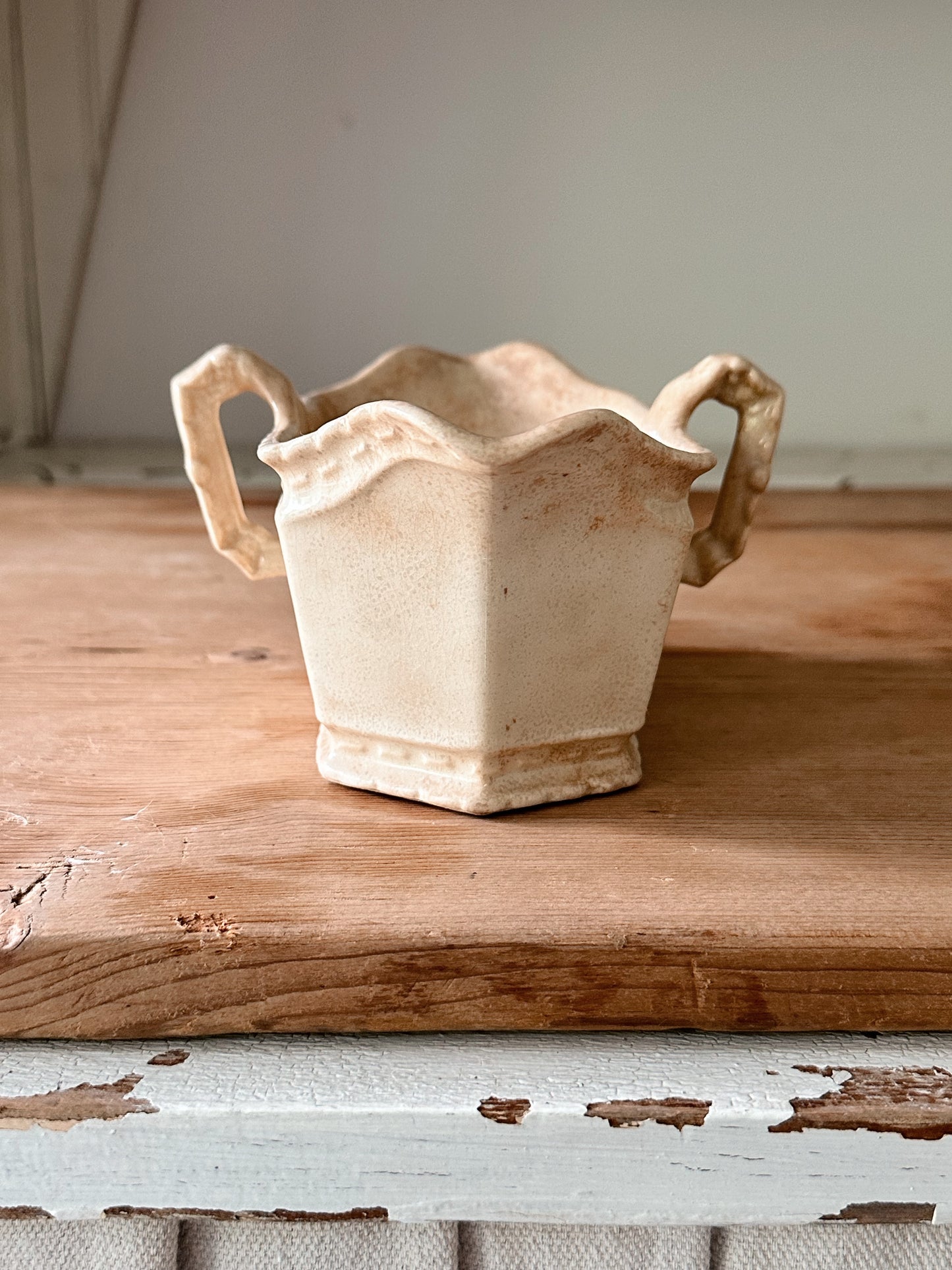 Beautifully Stained Antique Ironstone Double Spout Gravy Boat