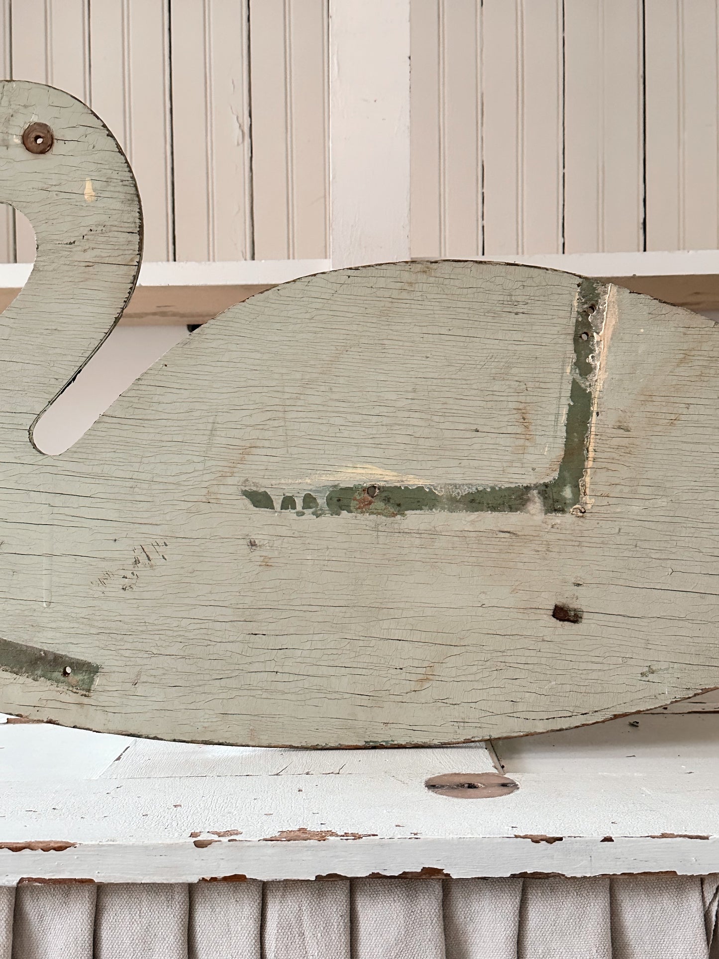 Vintage Wood Swan