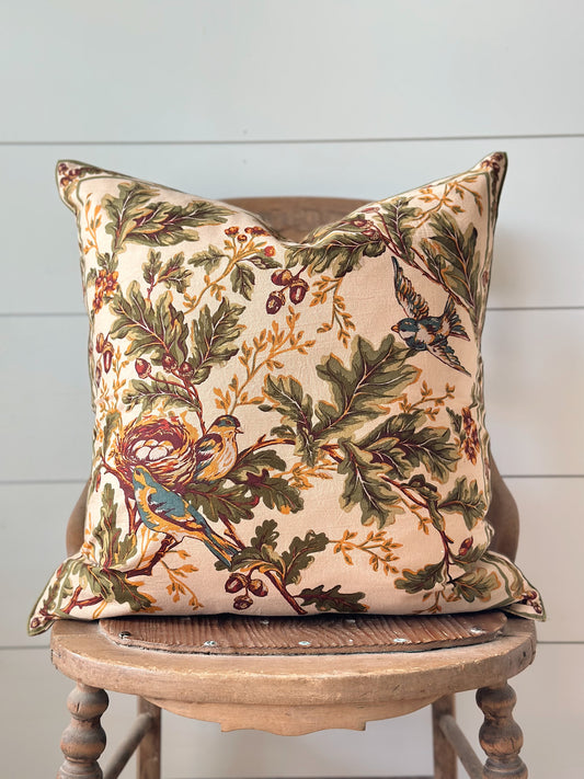 Woodland Birds Pillow Cover