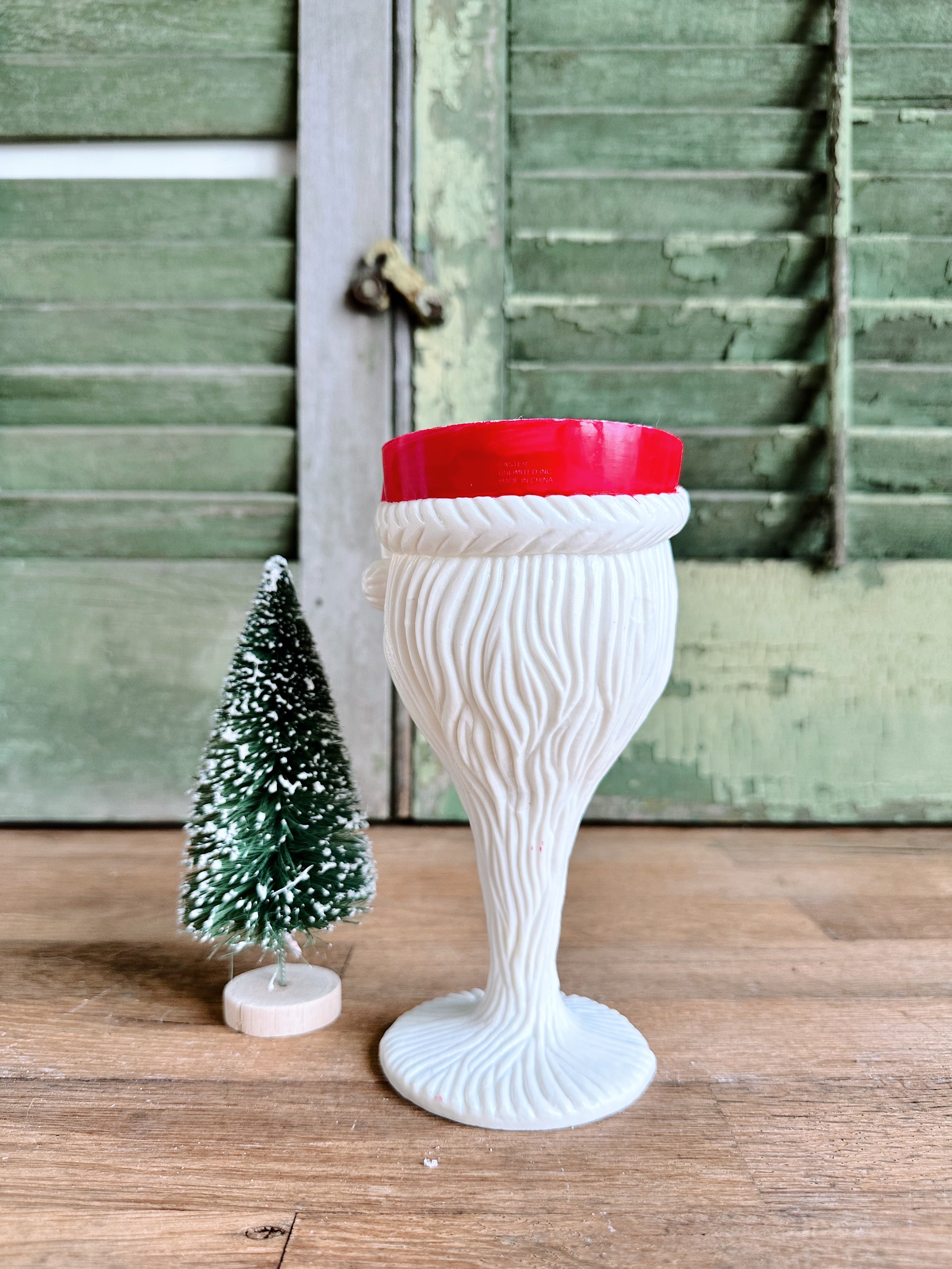 Vintage Plastic Santa Goblet