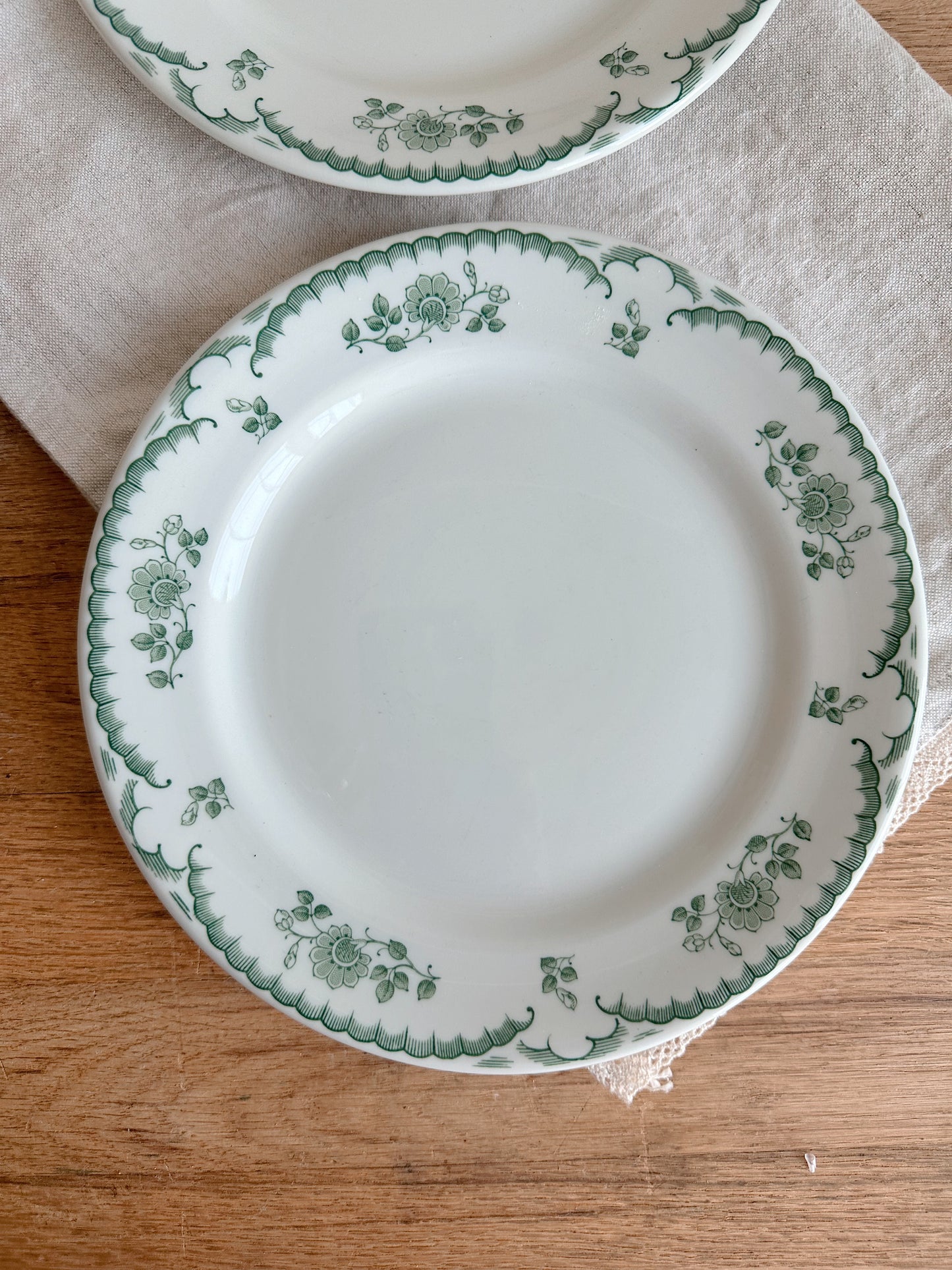 Pair of Vintage Shenago China Restaurant Ware Plates, Chardon Rose Pattern
