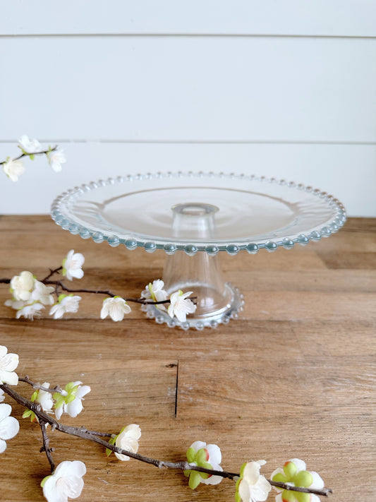 Vintage Imperial Glass Hobnail Cake Stand