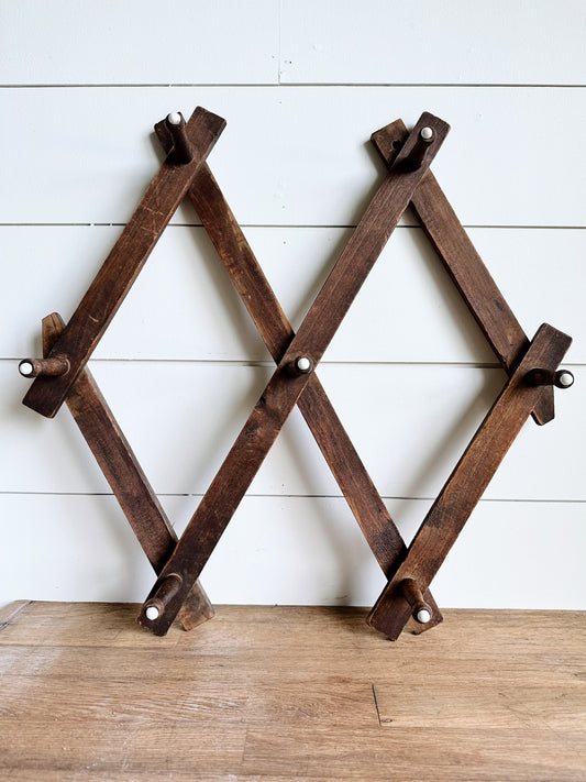 Vintage Wood Accordion Rack