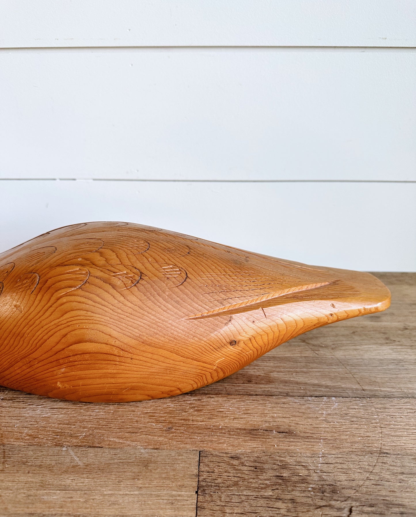 Vintage Carved Wood Goose