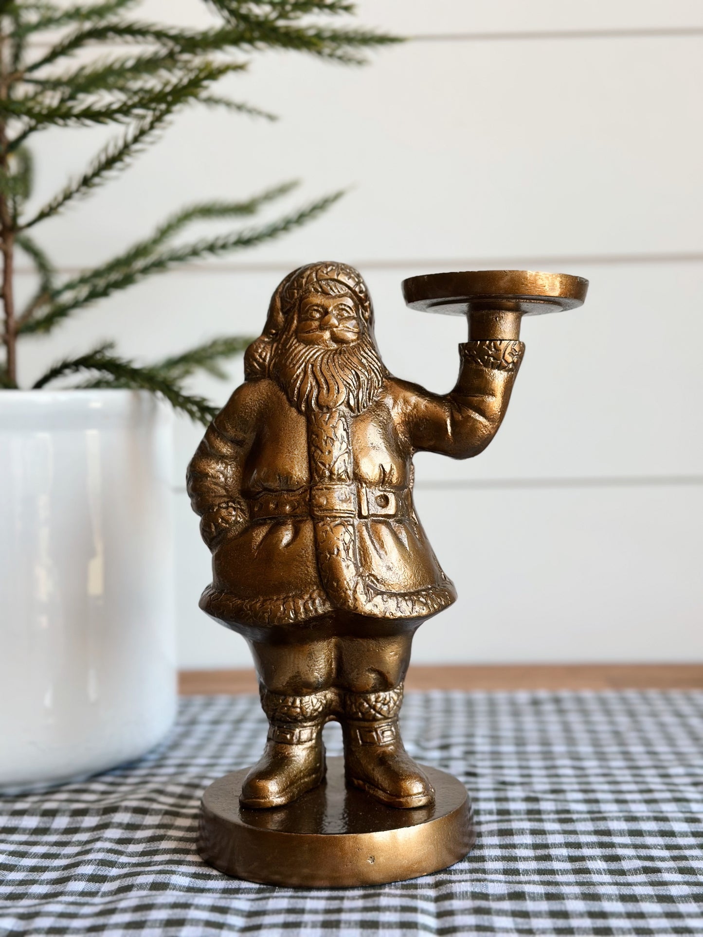 Bronze Saint Nick Candle Holder