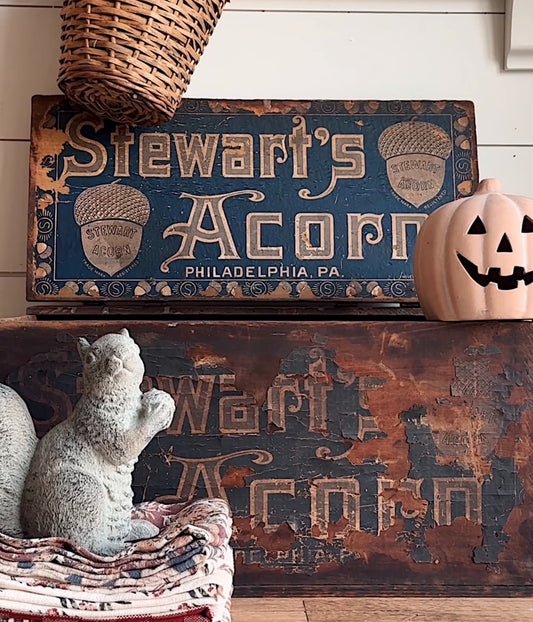 Vintage Wood Stewart’s Acorn Box