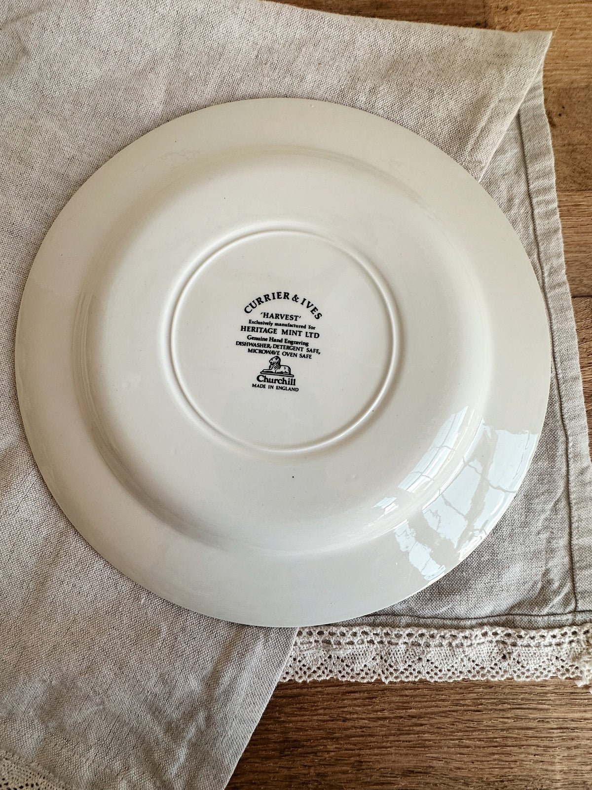 Pair of Vintage Churchill Currier & Ives “Harvest” Dinner Plates