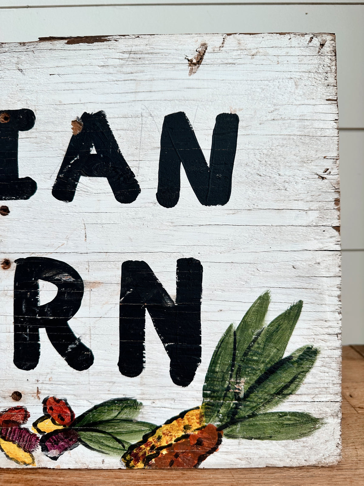 Authentic Indian Hand Painted Roadside Market Sign (corn)