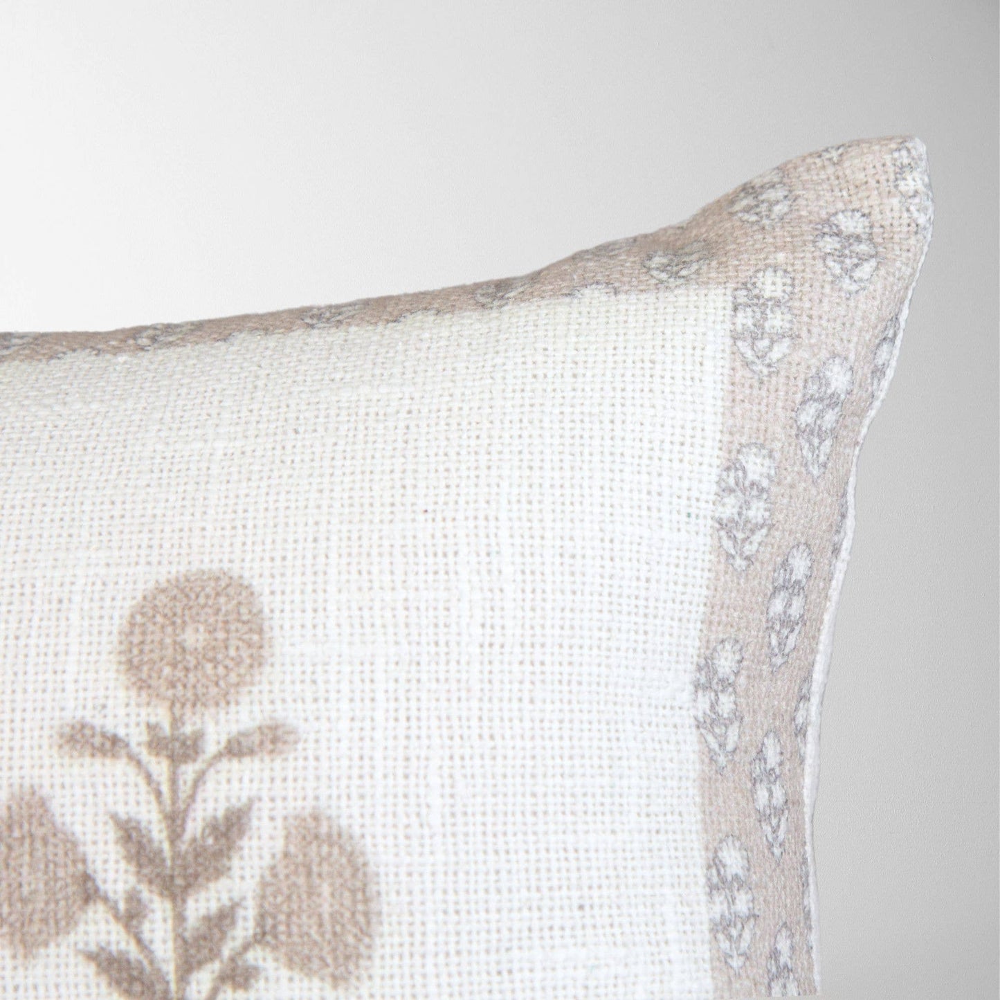 Seraphina Mughal Flower Pillow Cover in Oyster