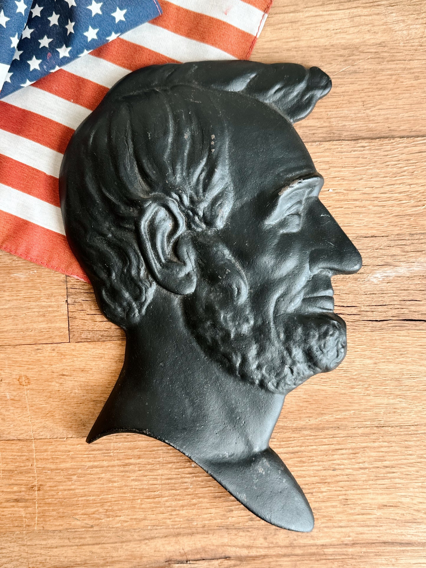 Vintage Abraham Lincoln Iron Relief Profile
