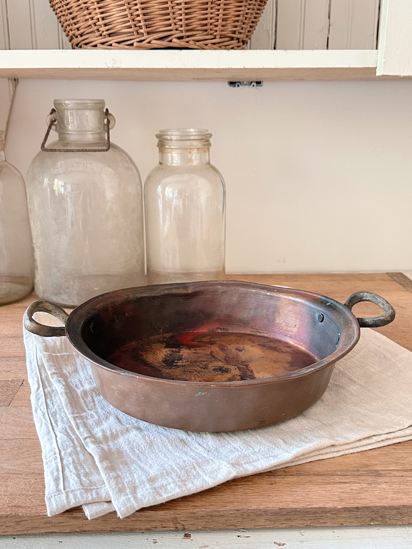 Vintage Copper Poaching Pan