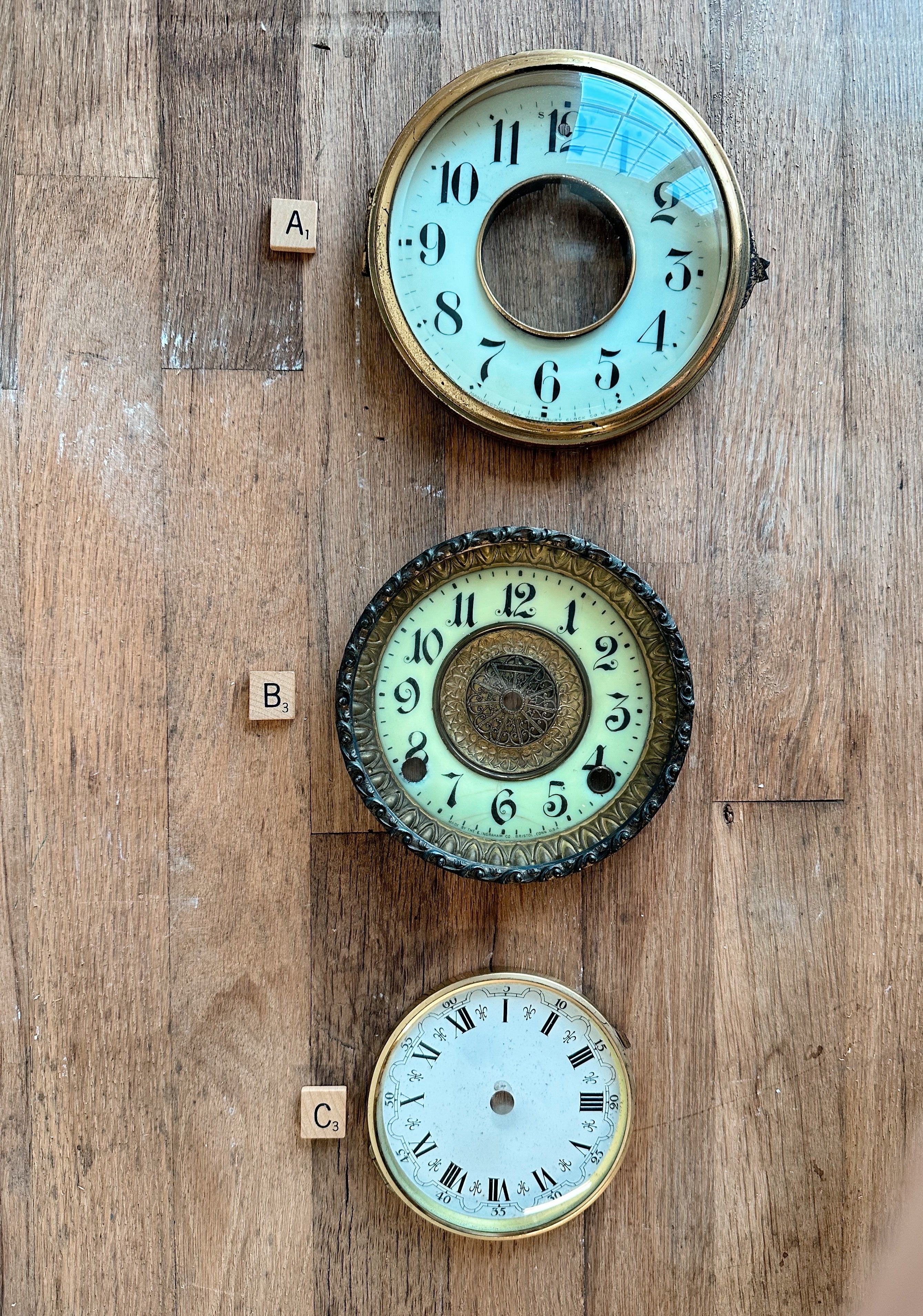 Vintage Clock Faces with Bezels