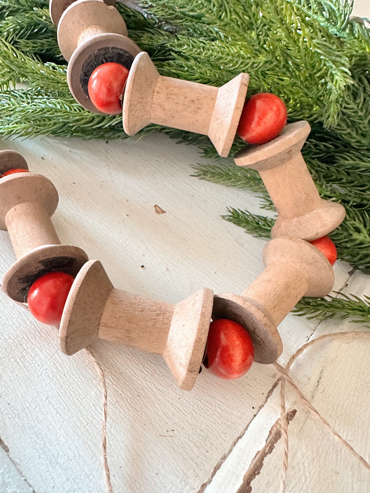 Vintage Wood Spool Garland