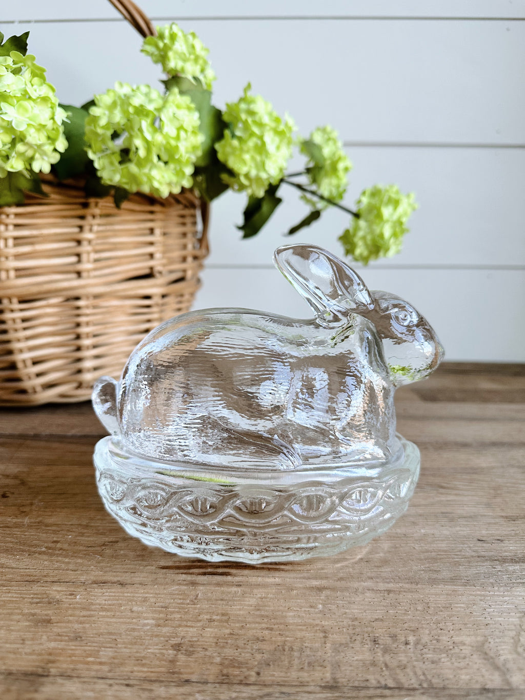 You Choose the Scent - Glass Bunny Canister Vintage Vessel Candle