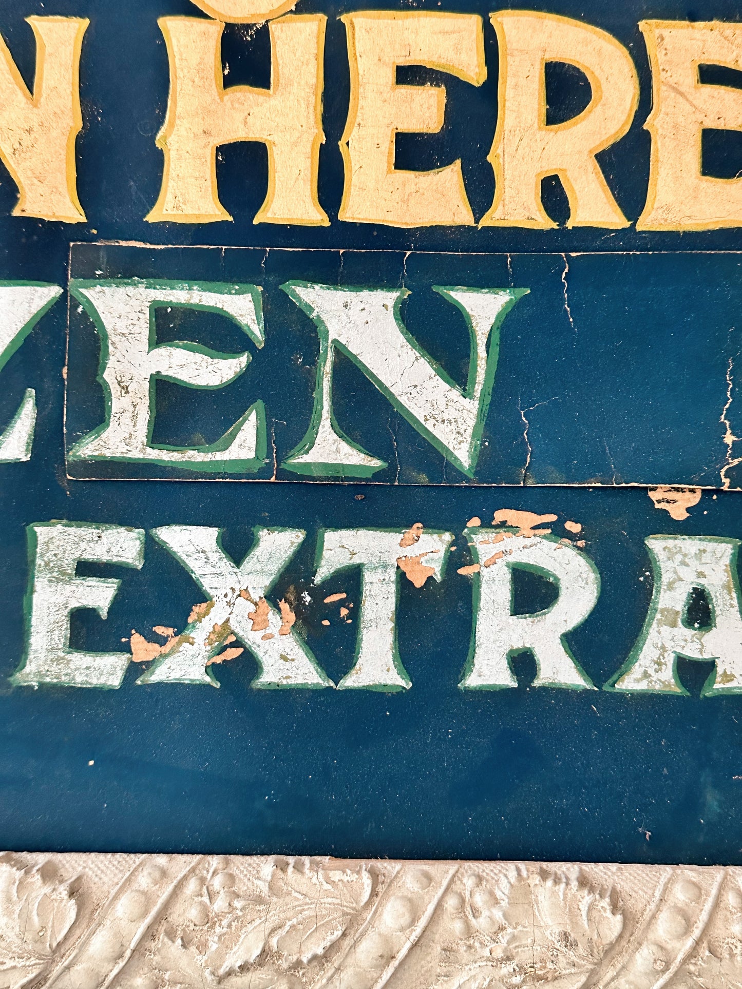 Hand Painted Vintage Advertisement Sign