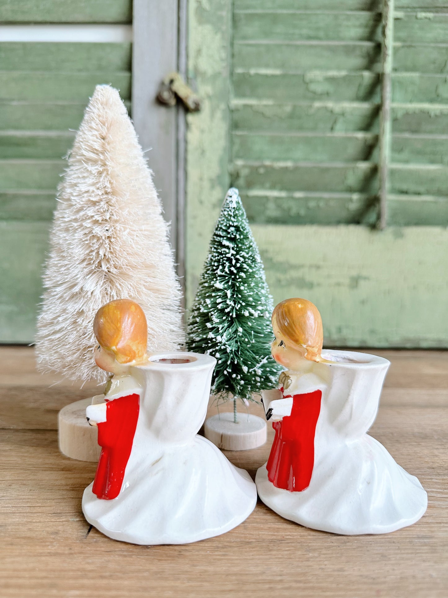 Pair of Vintage Brinn’s Choir Girl Candle Holders