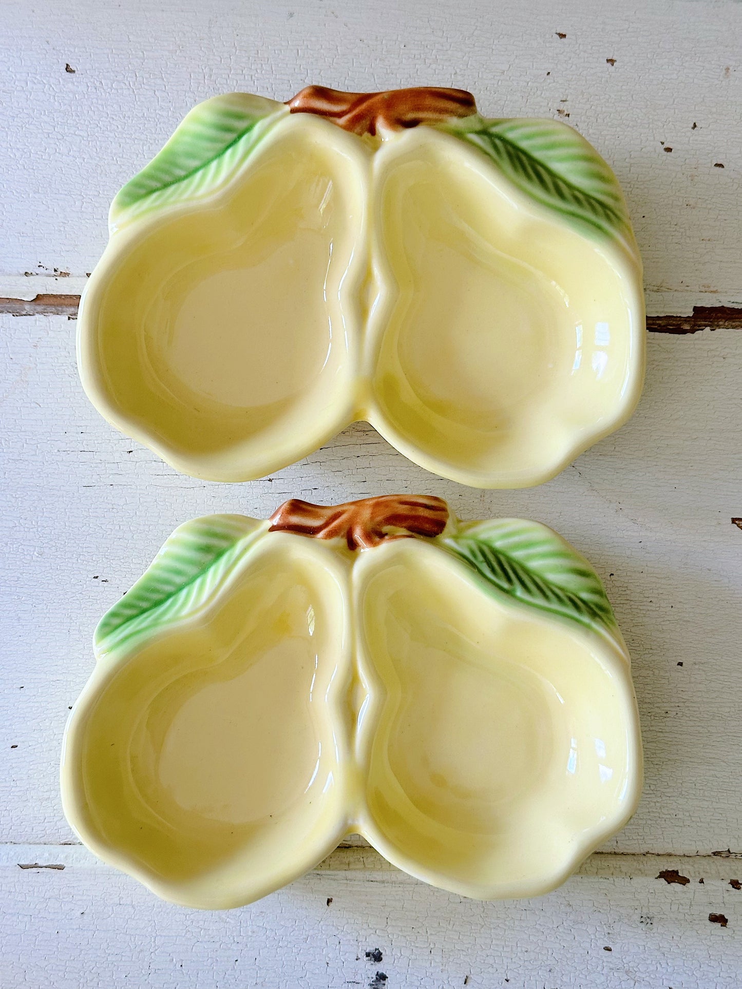 Pair of Vintage Pear Dishes