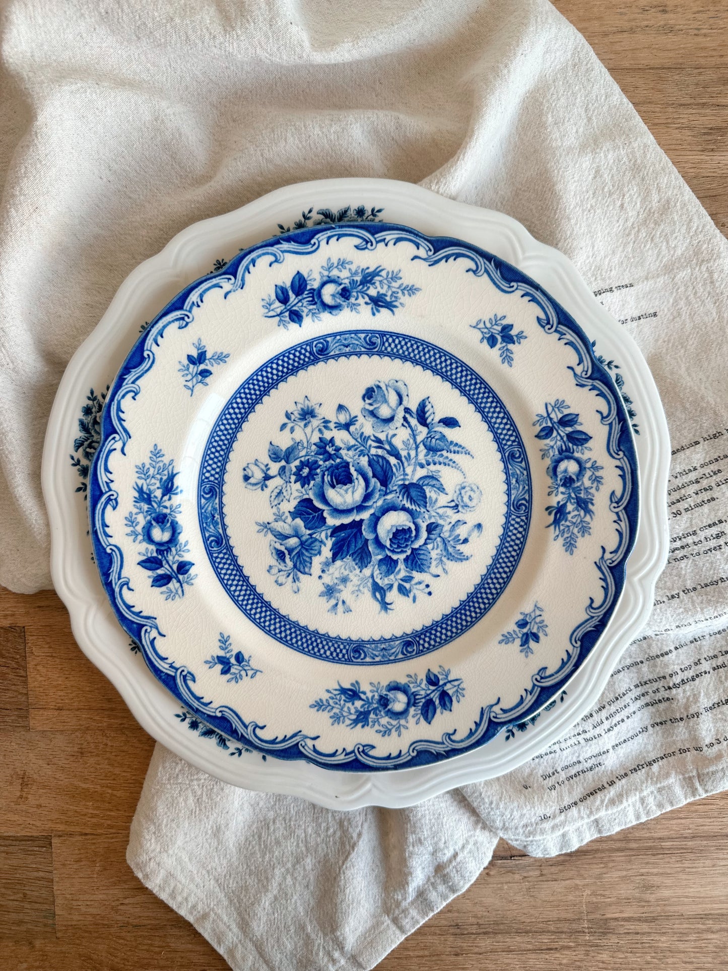 Pair of Vintage Blue & White Transferware Plates