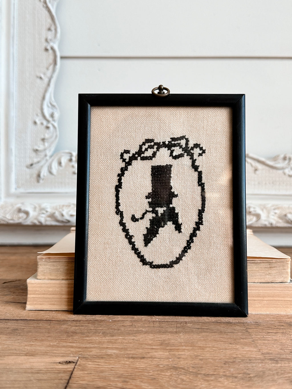 Vintage Cross Stitched Silhouette