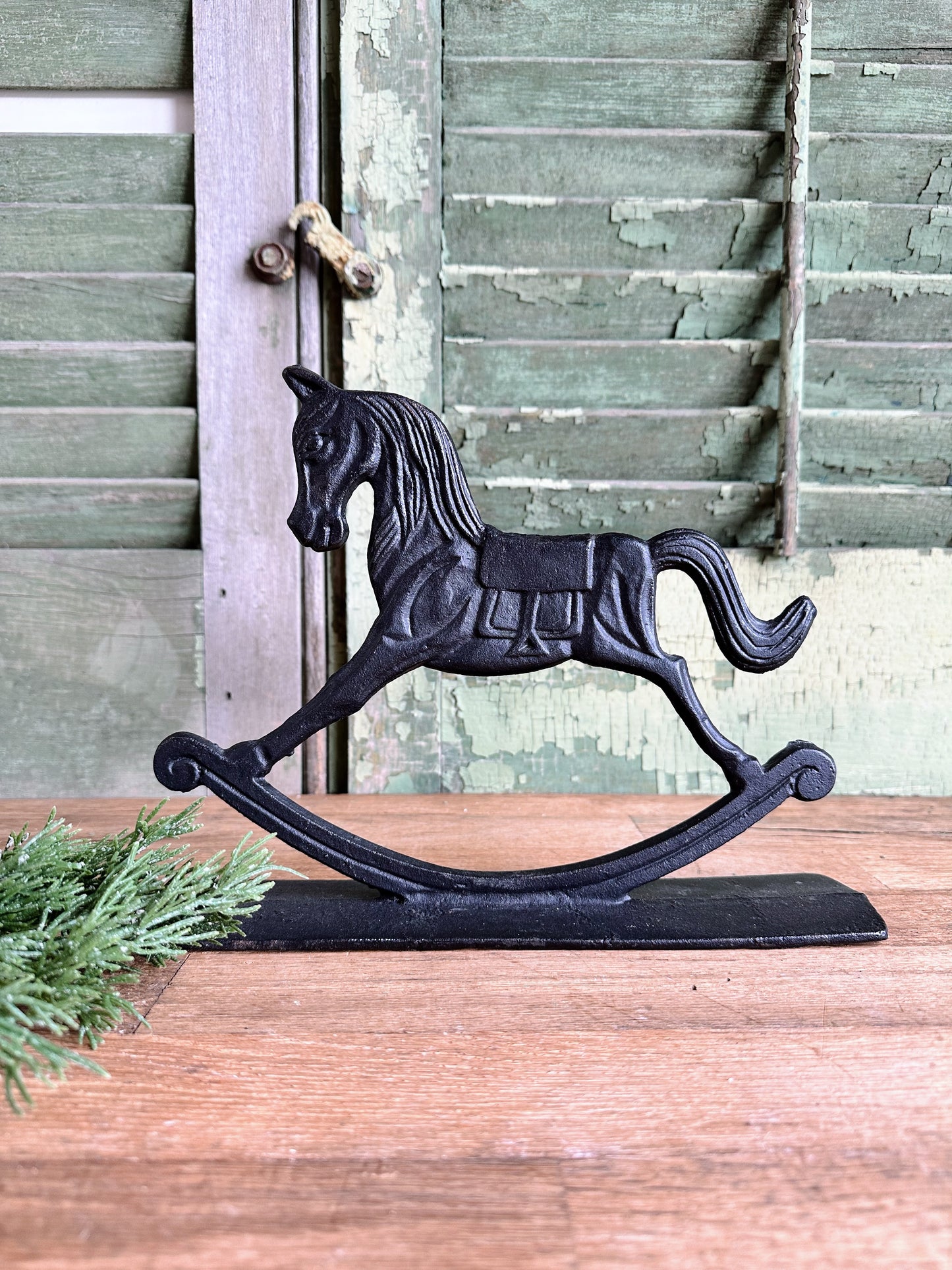 Vintage Iron Rocking Horse