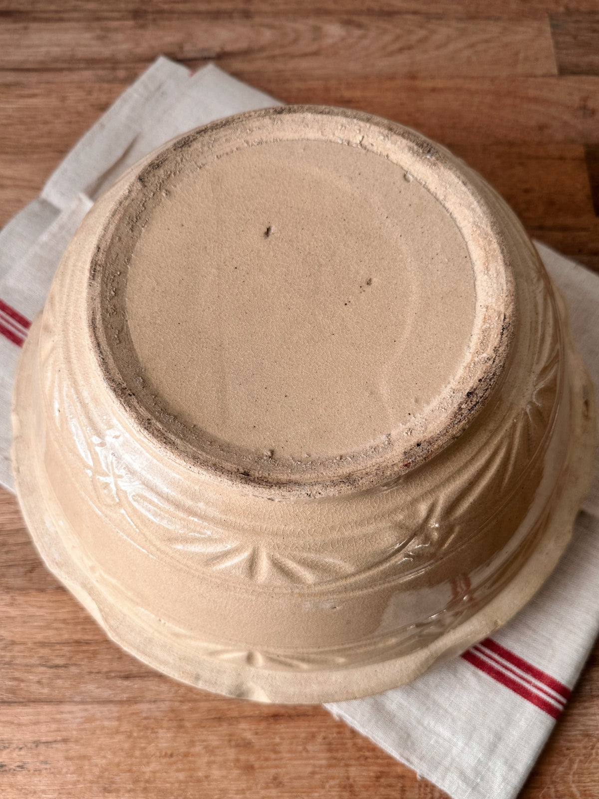 12.5” Vintage Robinson Ransbottom Stoneware Mixing Bowl