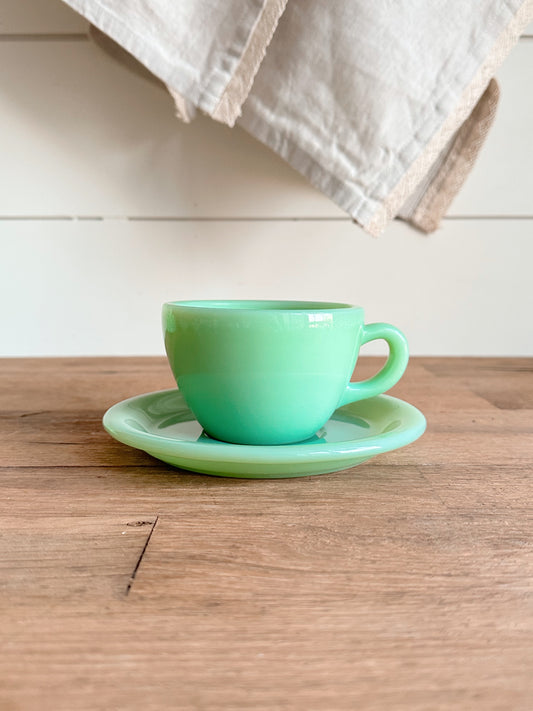 Vintage Fire King Jadeite Cup & Saucer