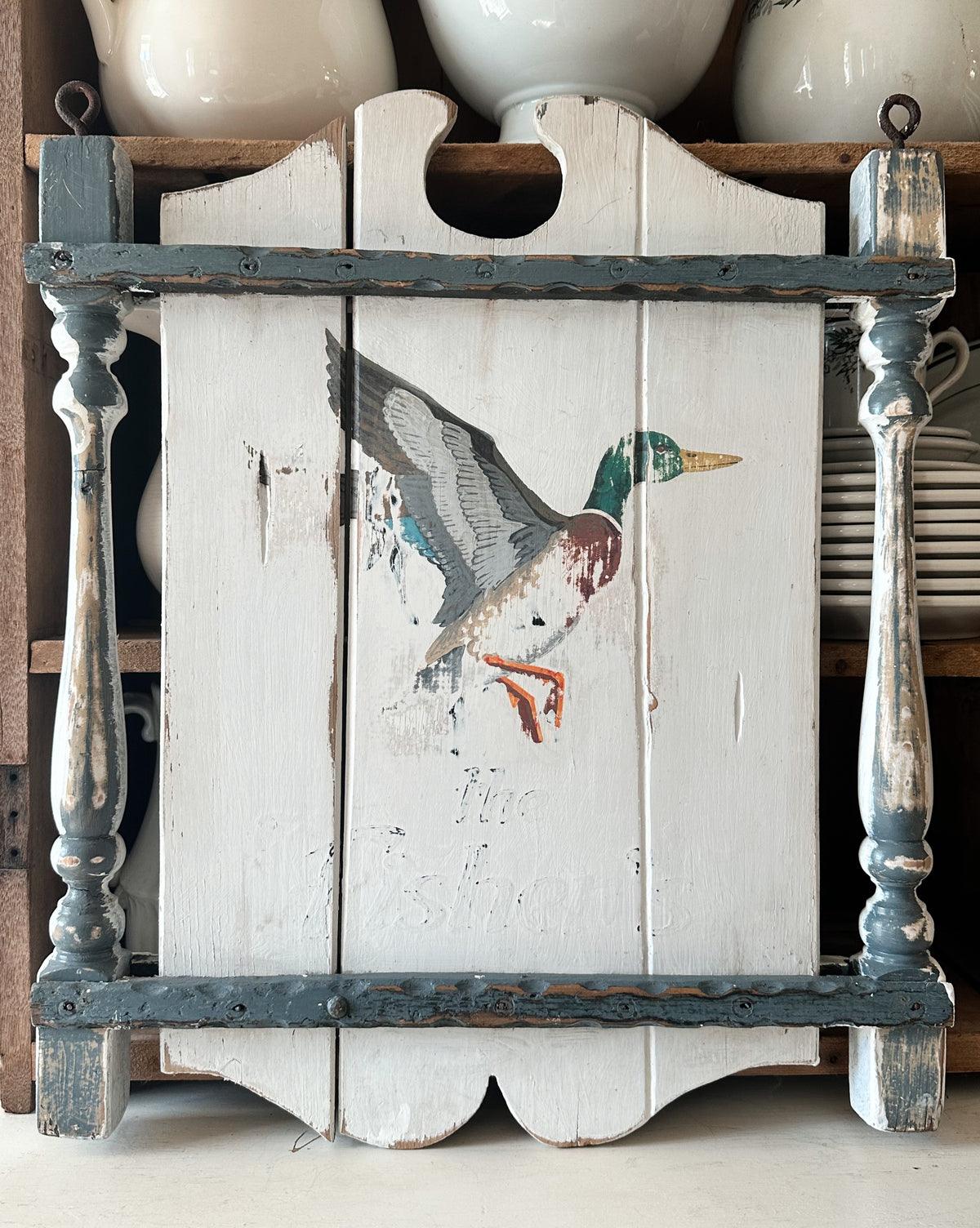 Vintage Hand Painted Duck Sign