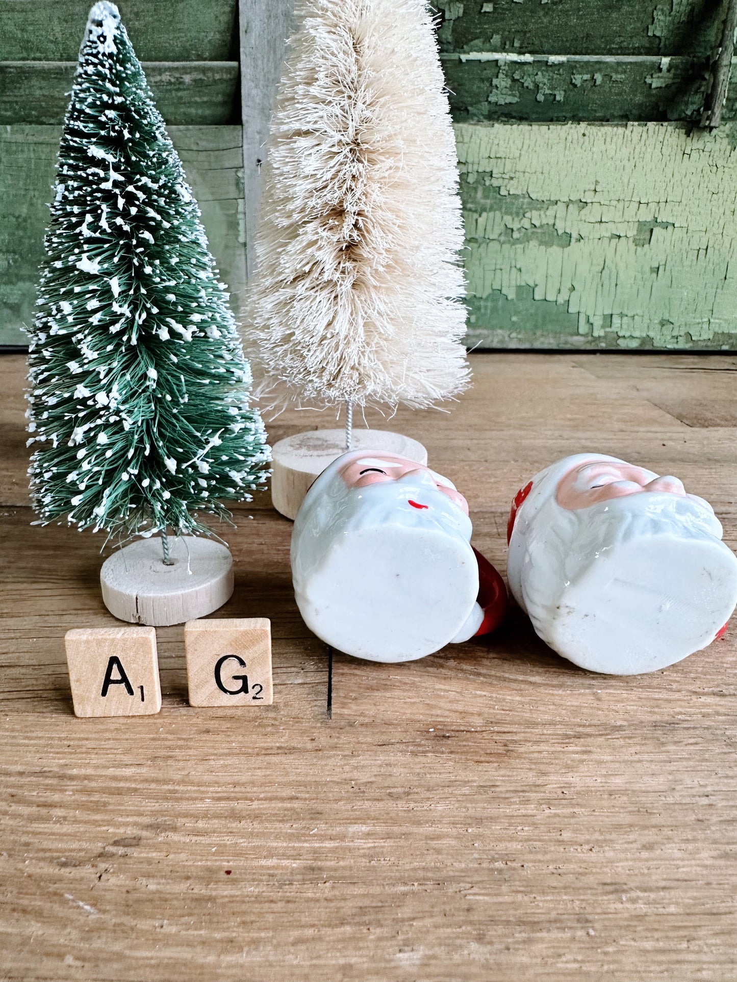 Set of Two Mini Vintage Santa Mugs