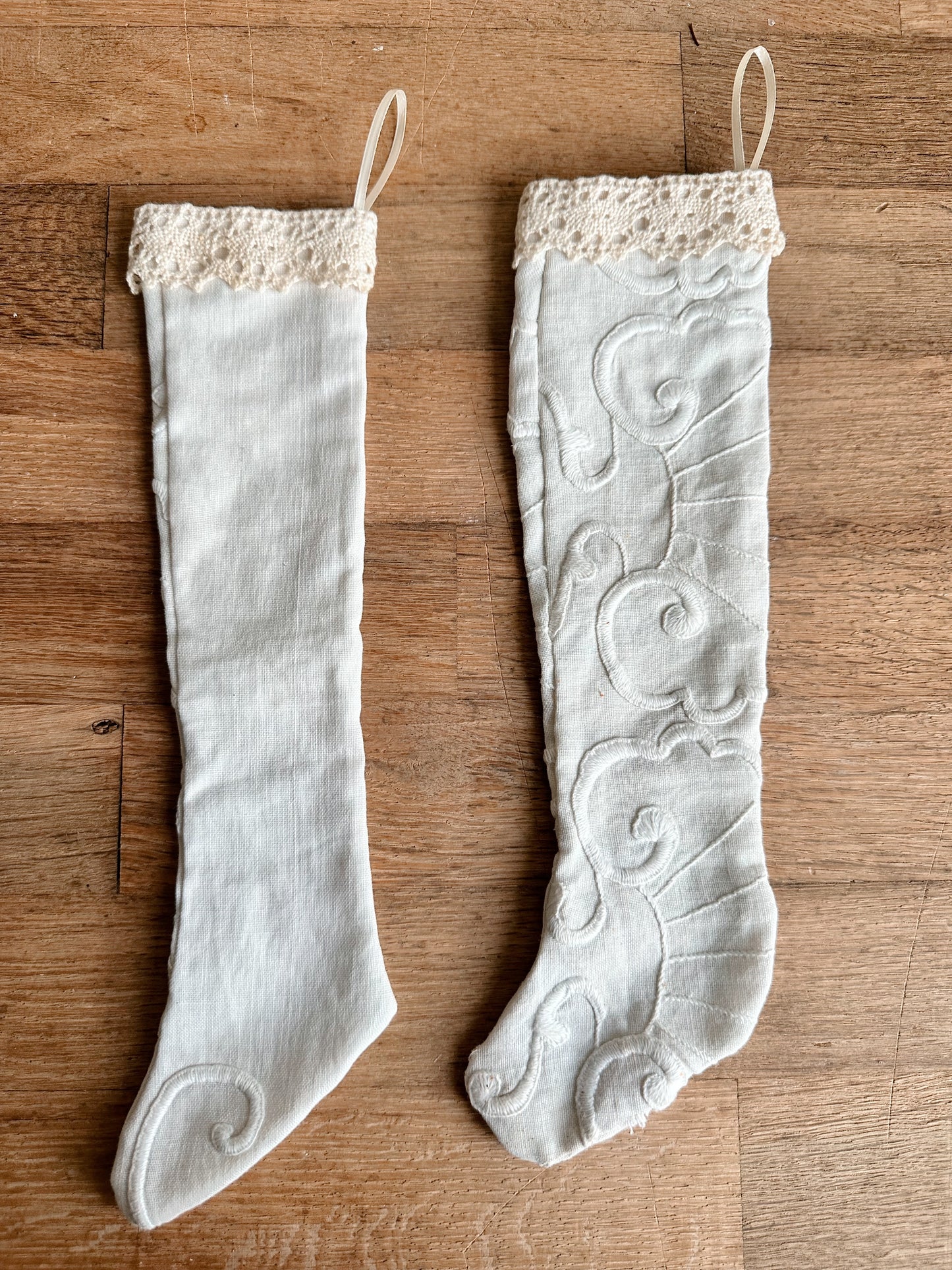 Pair of Petite Vintage Handmade Stockings