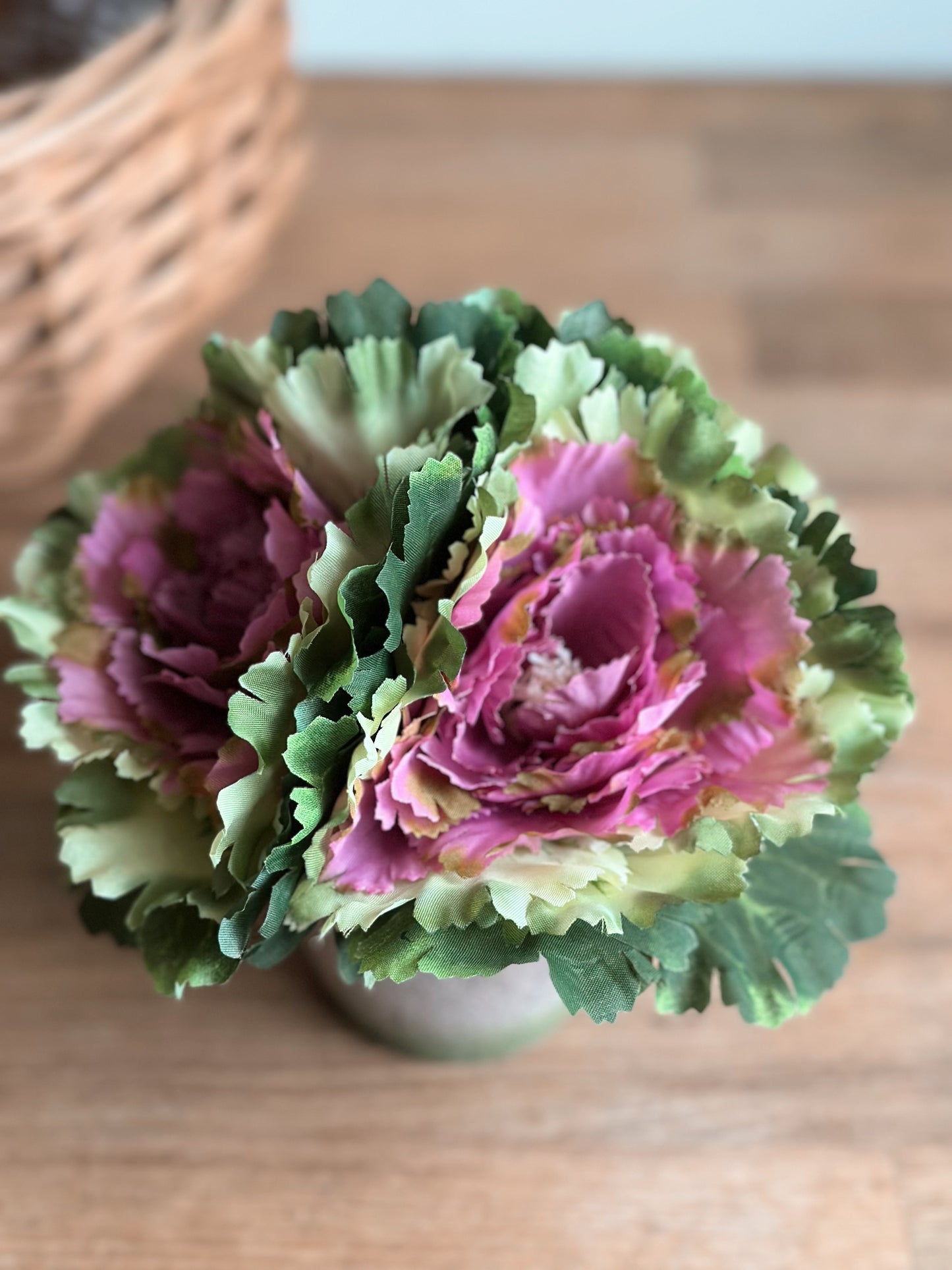 Faux Potted Purple Cabbage