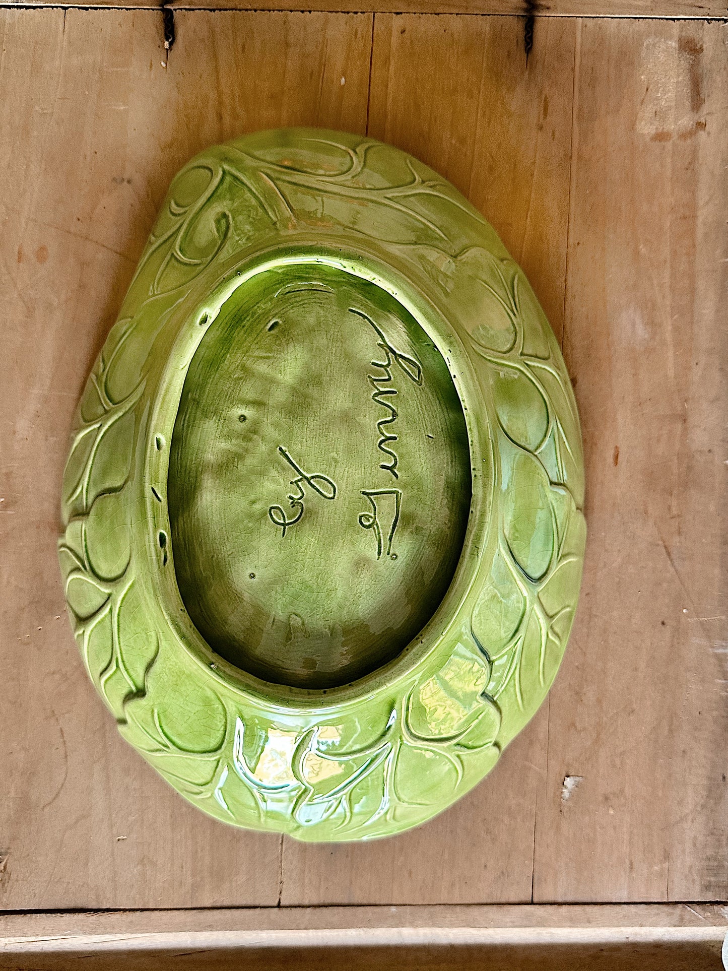 Vintage Hand Painted Cabbage Ware Serving Bowl