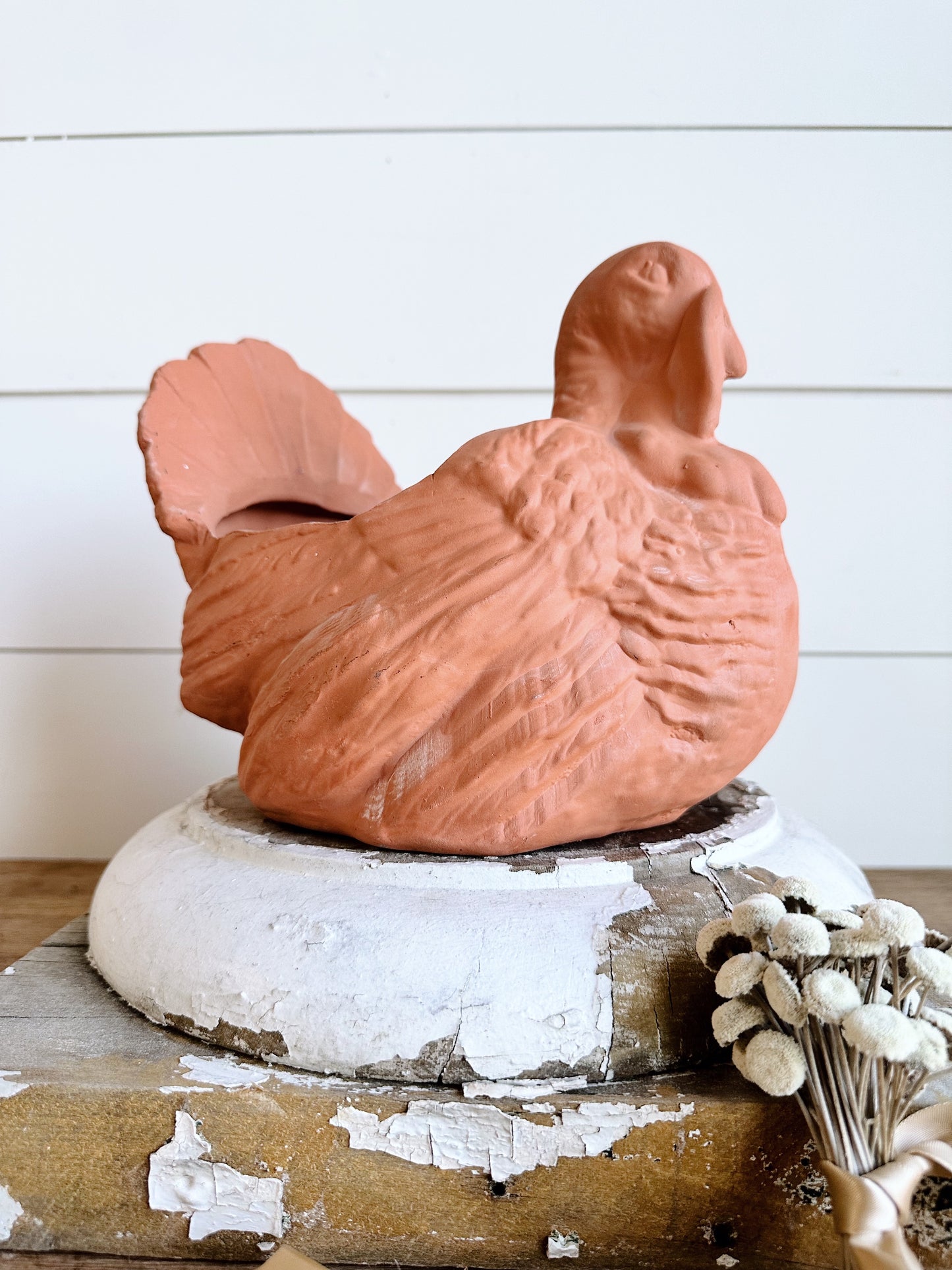 Vintage Terra Cotta Turkey Planter