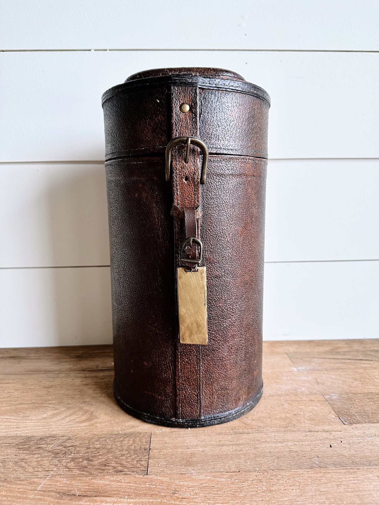 Vintage Leather Beverage Carrier