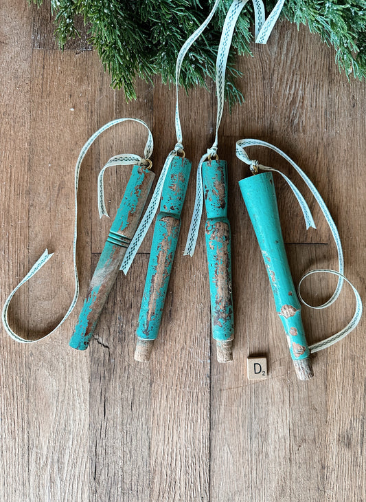 Set of Four Vintage Spindle Ornaments