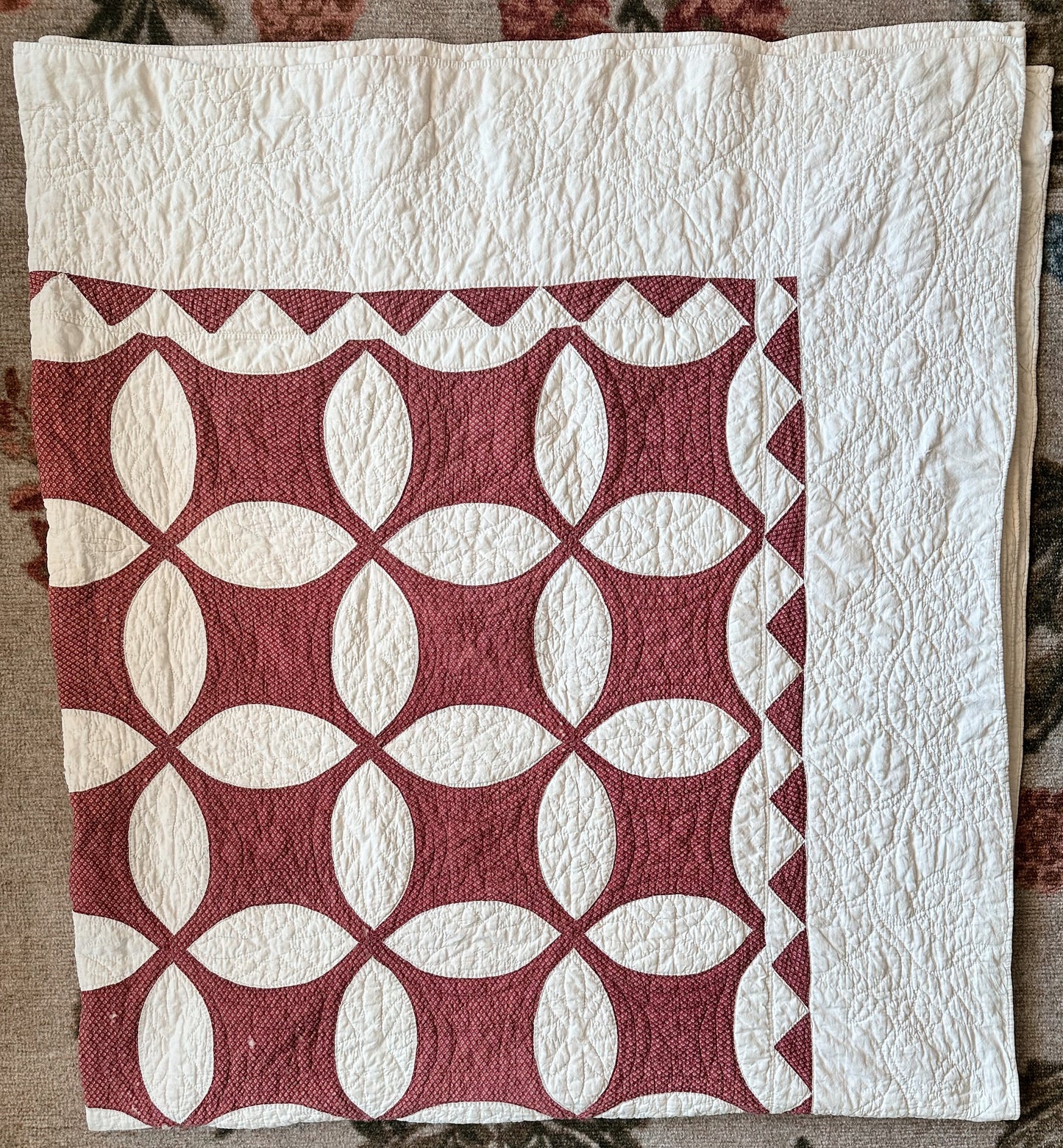 Vintage Hand Stitched Quilt, Rob Peter to Pay Paul Design