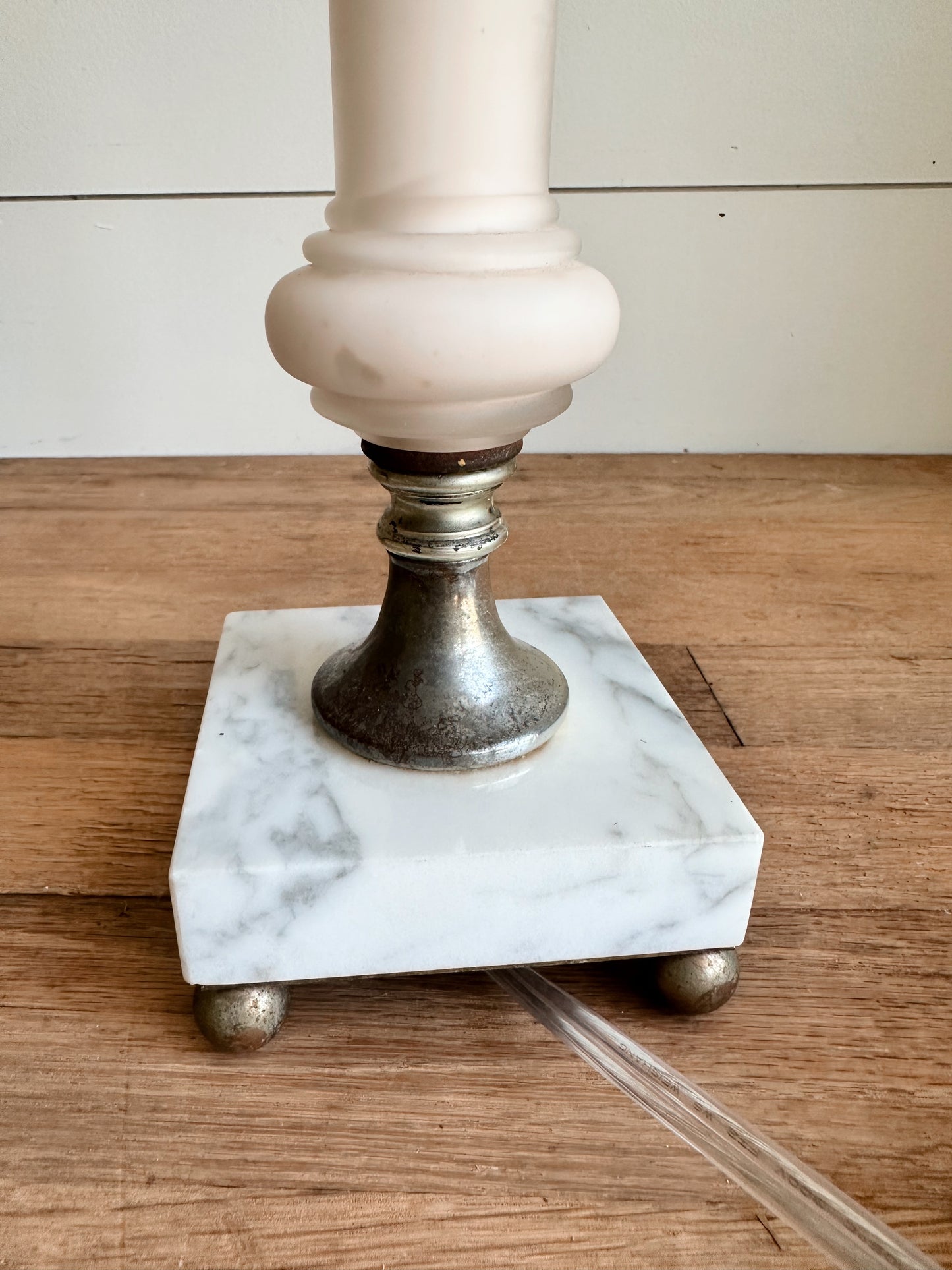 Vintage Glass & Marble Lamp