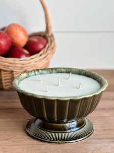 Hand Poured Apple Orchard Candle in a Vintage Hull Compote
