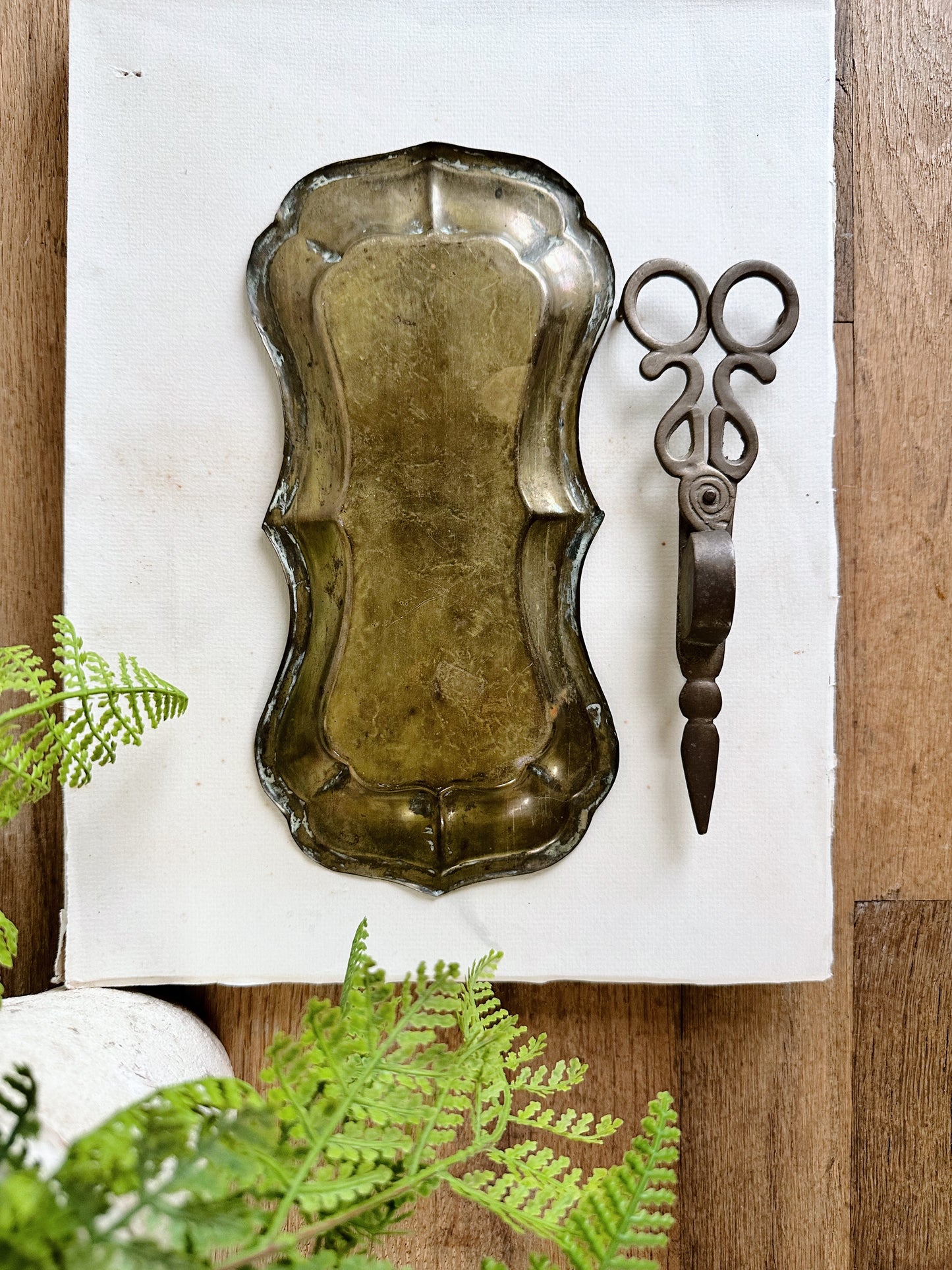 Vintage Brass Wick Trimmer & Tray