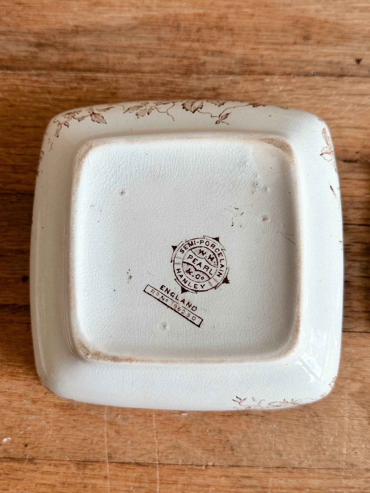 Antique WH Pearl & Co Covered Soap Dish with Drain Plate