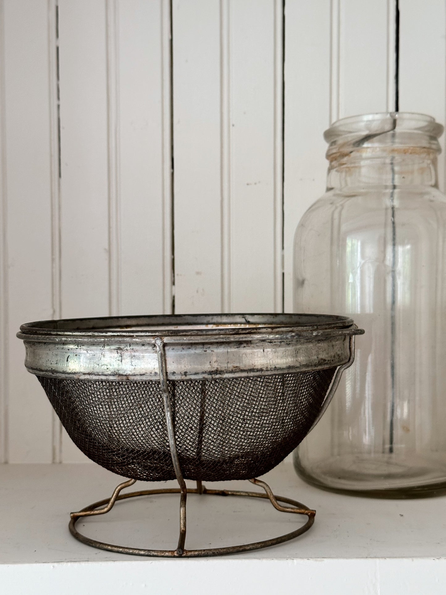 Vintage Metal & Mesh Strainer