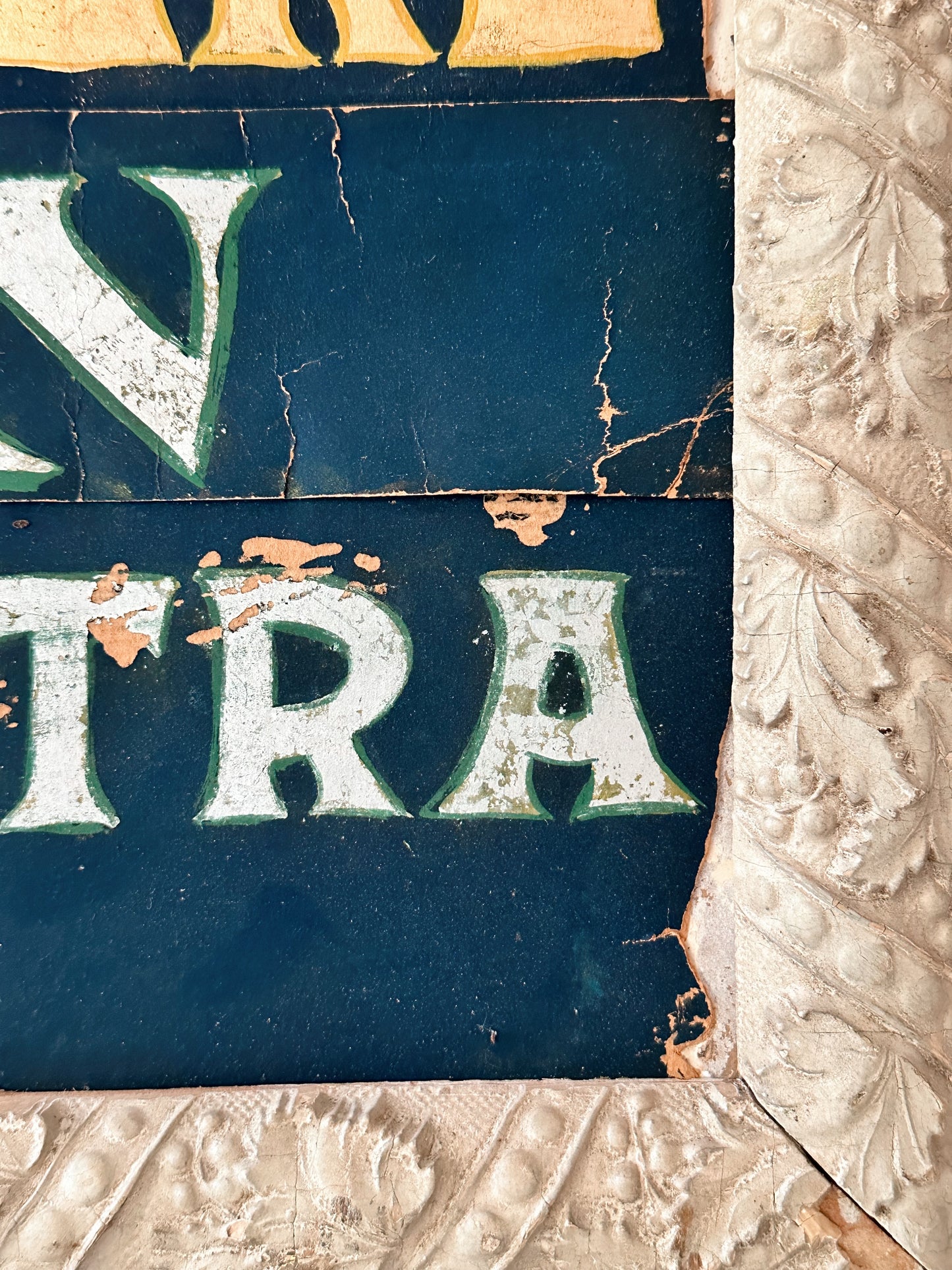 Hand Painted Vintage Advertisement Sign