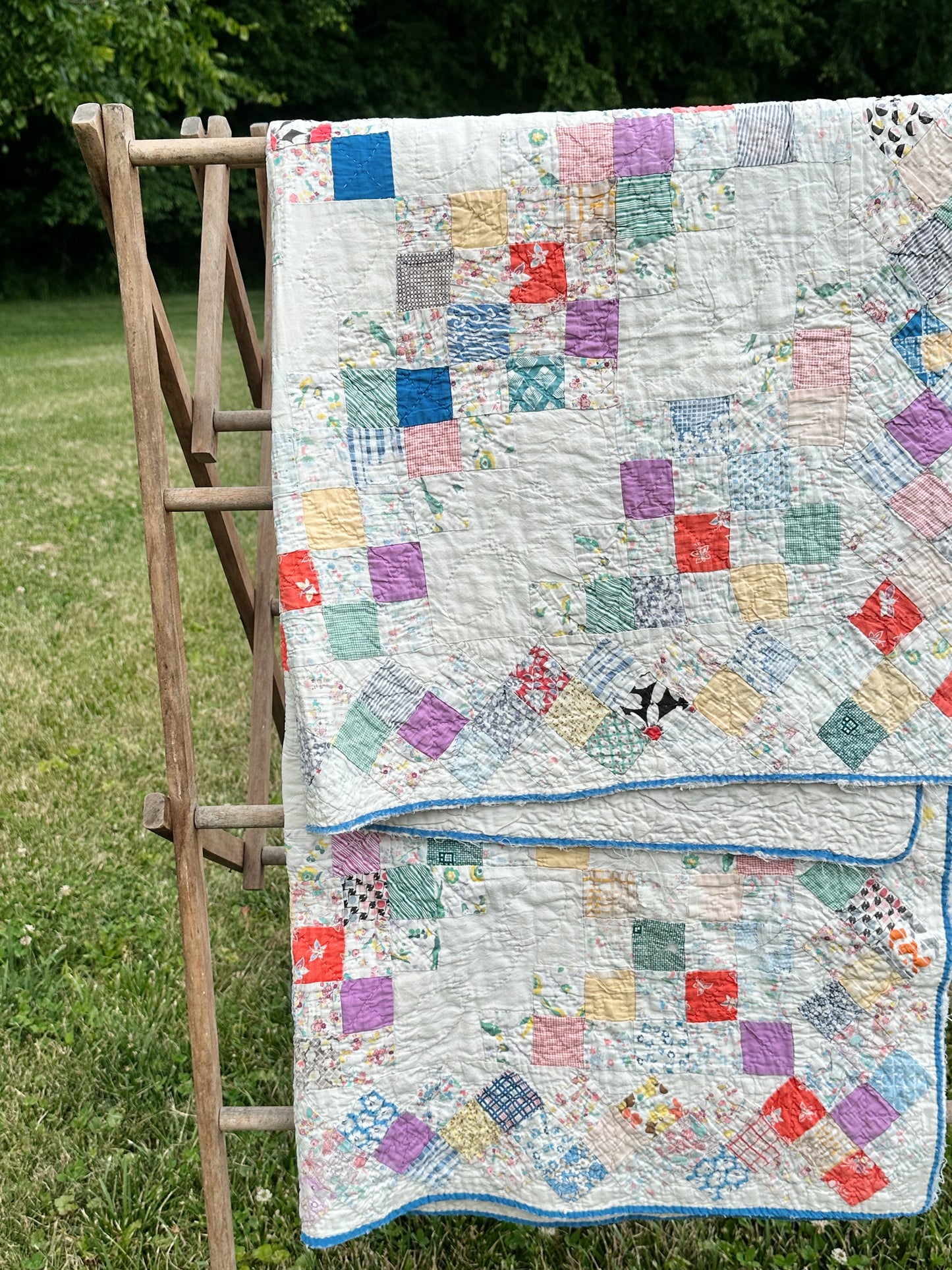 Vintage Snowball Variation Crib Quilt