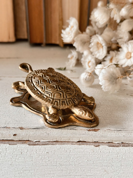 Vintage Brass Turtle Paper Clip