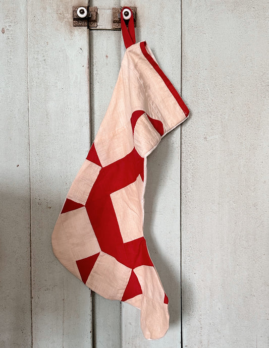 Handmade Vintage Quilt Topper Stocking